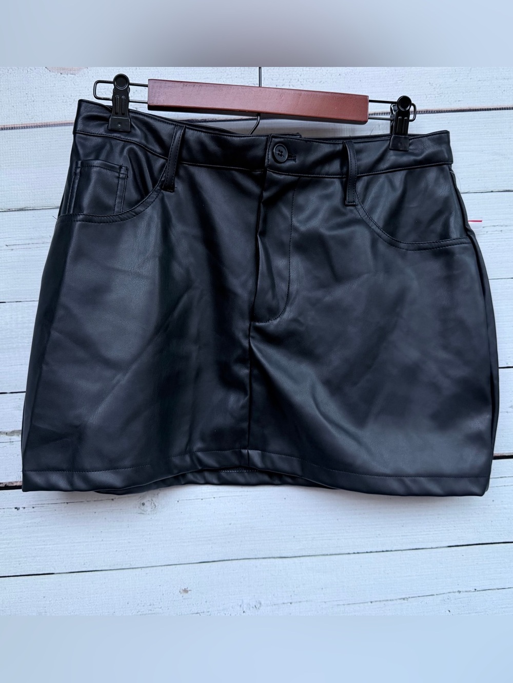 NWT Fashion Nova Pleather Faux Leather Mini Skirt - Size XL